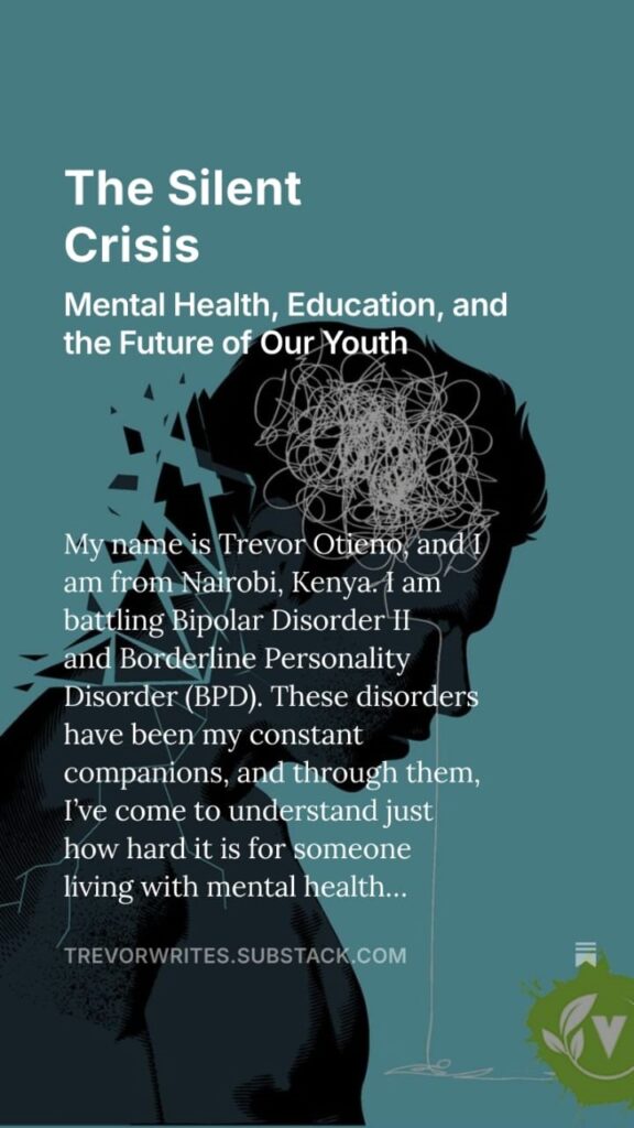 Train Your Brain Initiative Article Cover image showing an article written by Trevor as he narrates his story about battling Bipolar Disorder II and Borderline Personality Disorder.